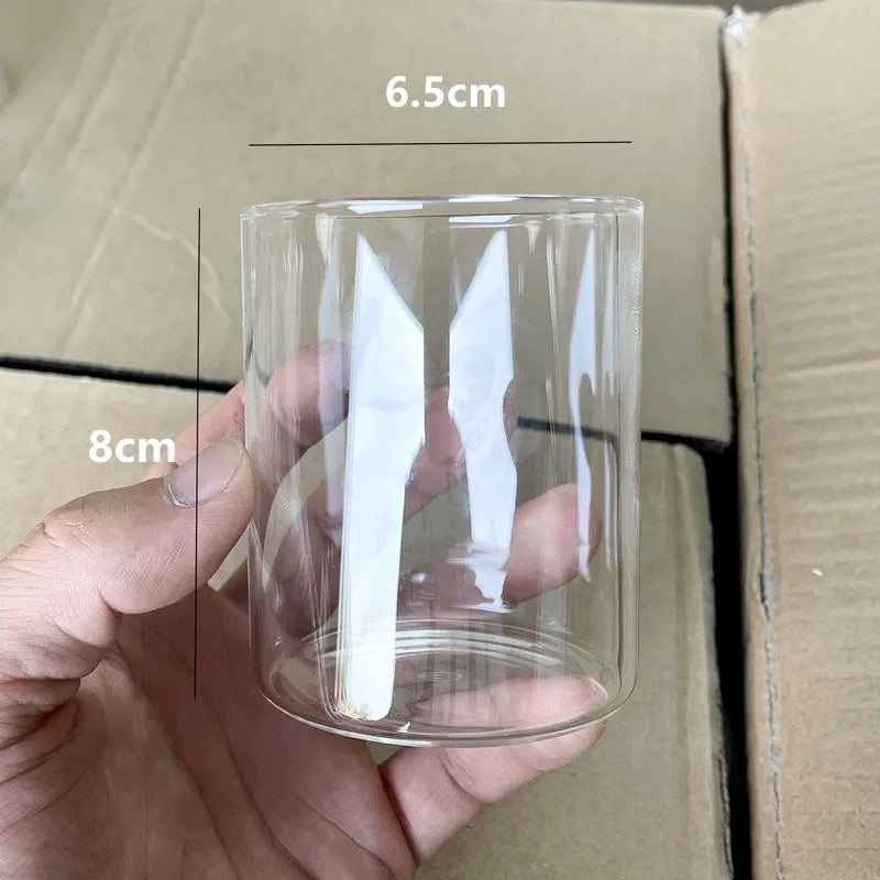 Simple Candle Cup Holder Transparent European Candlestick Empty Cups Candles Glass Light Jar Wedding Restaurant Candle Container Oasis Select Candle Cup S
