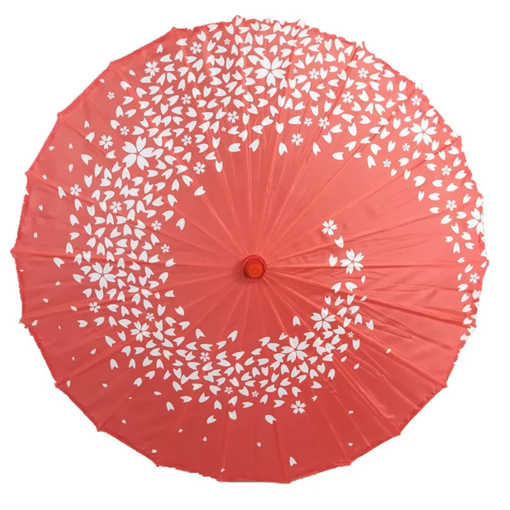 Handmade Silk Cloth Women Umbrella Waterproof Rain Proof Chinese Oil Paper Umbrella Decorative Ancient Dance Umbrella Oasis Select Style 8