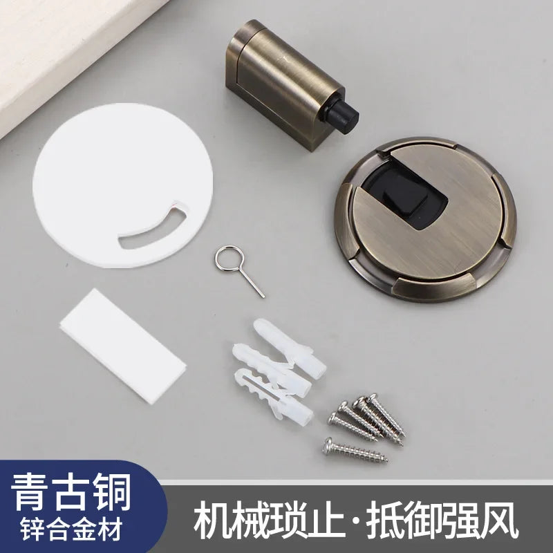 Door Stops Heavy Duty Magnetic Stopper Mechanical Door Stop Adjustable Door Holder Non-punch Sticker Furniture Hardware Oasis Select Green Bronze
