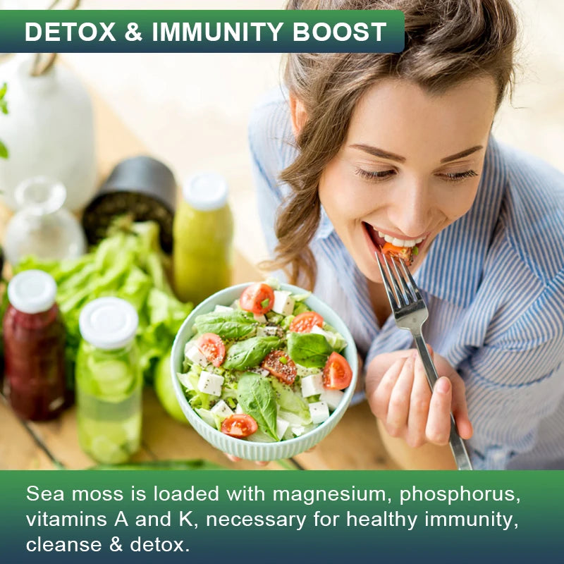 BBEEAAUU Sea Moss Capsule Boost Immune System Supports Healthy Thyroid Function,Muscle and Joint Health Detoxifies Skin Care Oasis Select