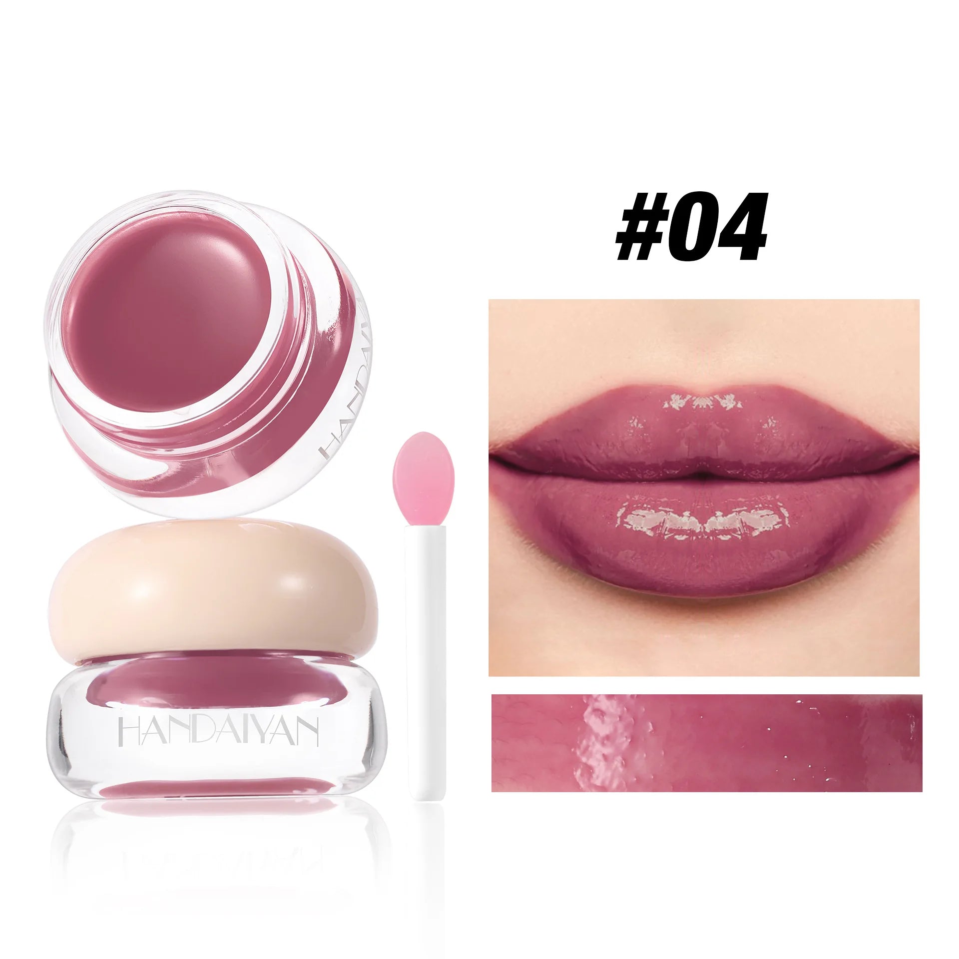 4-Color Jelly Lip Gloss – Mirror Shine, Pearl Glow & Non-Sticky