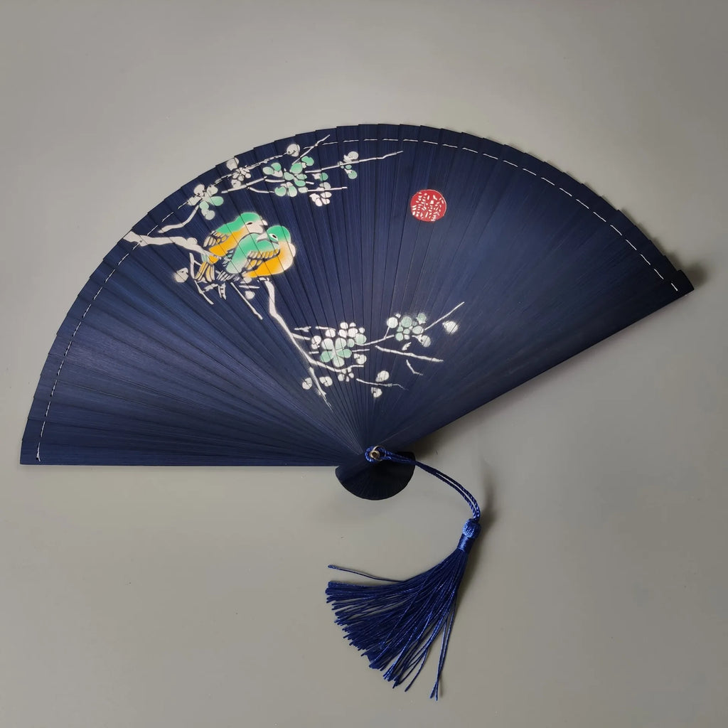 All bamboo spray painting fan high-end fine painting dance fan hollow carving folding fan Oasis Select 19