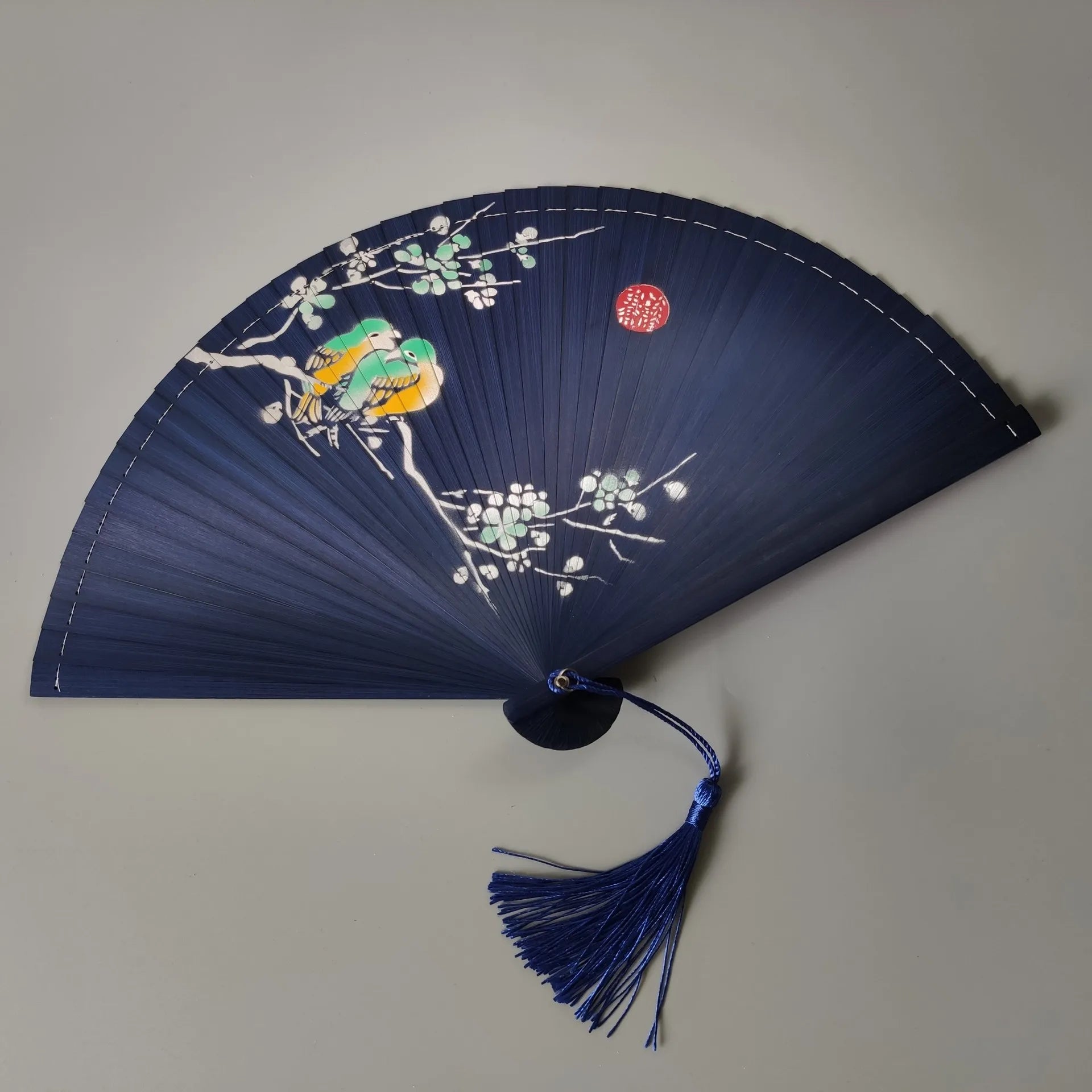 All bamboo spray painting fan high-end fine painting dance fan hollow carving folding fan Oasis Select 19