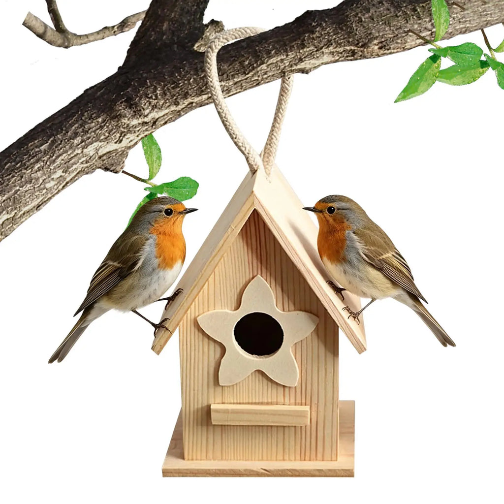 Bird House Weatherproof Wooden Birdhouse Bird Nesting Shelter for Macaws Sparrow Parakeet Lovebird Conures Cockatiels Finches Oasis Select