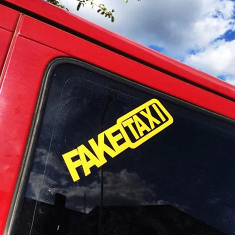 Universal FAKE TAXI Car Auto Sticker Decal Emblem Self Adhesive Vinyl For Car Funny Car Sticker Oasis Select