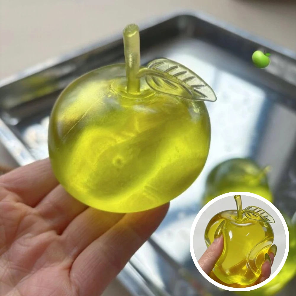 Green Apple Squishy Slow Rising Squeeze Toy Soft Transparent Decompression Stress Relief Ball Party Favor Gift For Kids Adults Oasis Select