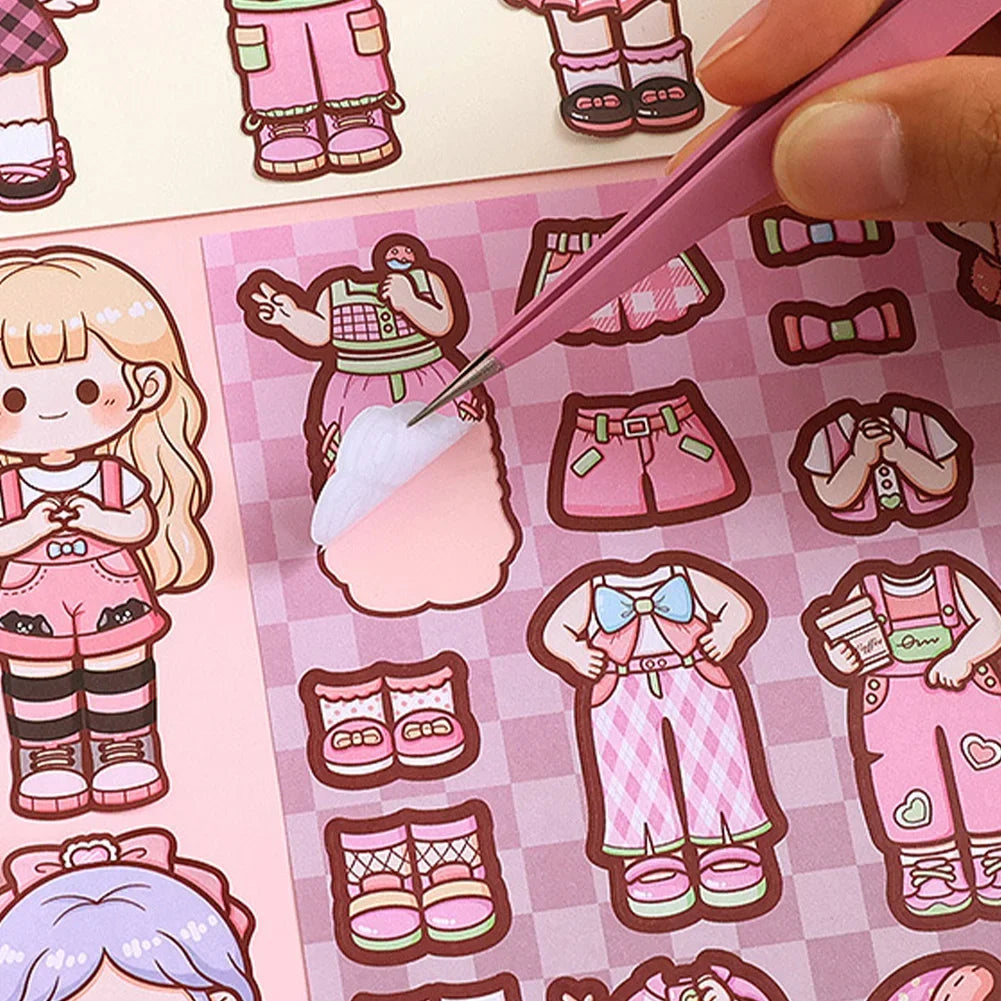 Dress Up Girls Stickers DIY Cartoon Princess Change Clothes Kawaii Toys Children Birthday Party Decor Gifts Stationery Sticker Oasis Select