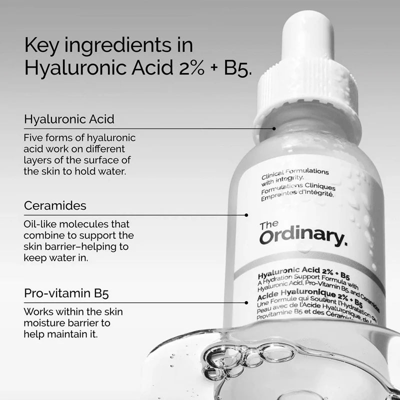 The Ordinary Hyaluronic Acid 2% + B5 Hydrating Serum 30ml Hydrating Face Serum Oasis Select