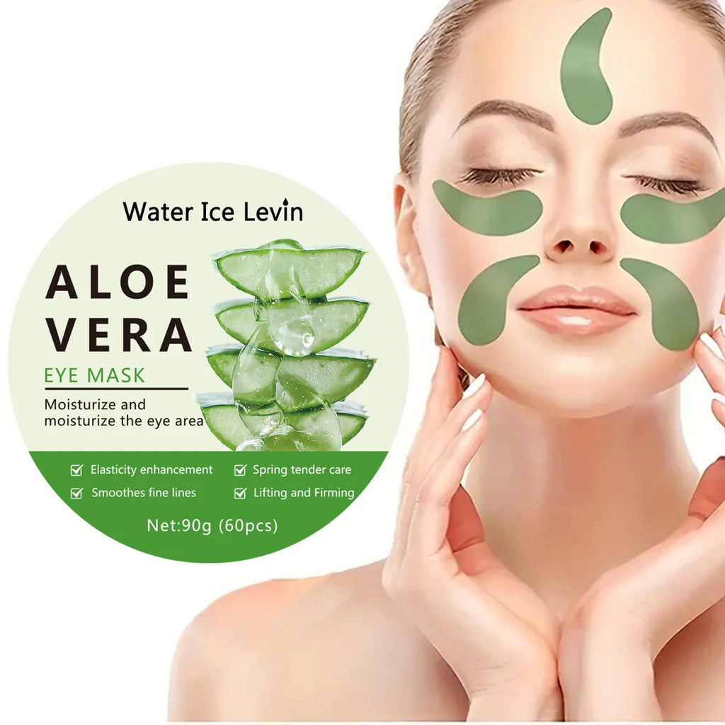 60pcs Aloe Vera Collagen Eye Mask Anti Dark Circles Eyes Bags Moisturizing Anti-Wrinkles Eye Patches Eyes Skin Care Products Oasis Select