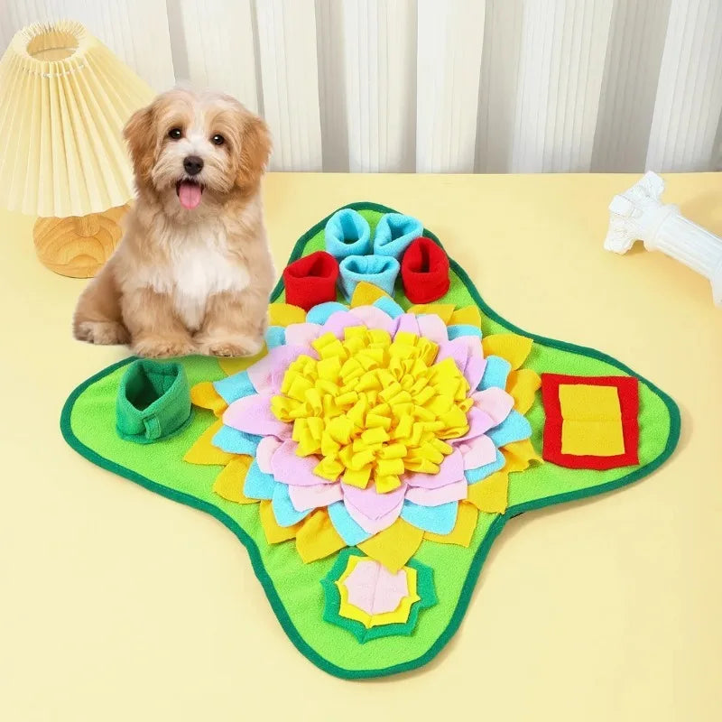 New Pet Sniffing Mat Dog Puzzle Training Hidden Food Blanket Slow Food Mat Self Soothing and Stress Relieving Sniffing Mat Oasis Select