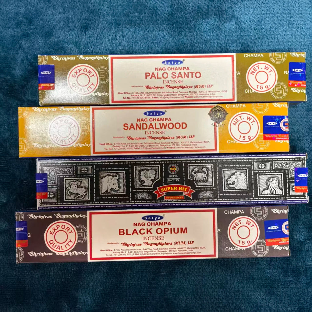 Satya Sai Baba Incense Sticks Hand-Rolled 15g*4boxes , Multiple Scents: Sandalwood, Dragon's Blood, Super Hit, NAGCHAMPA,etc. Oasis Select mixed 6