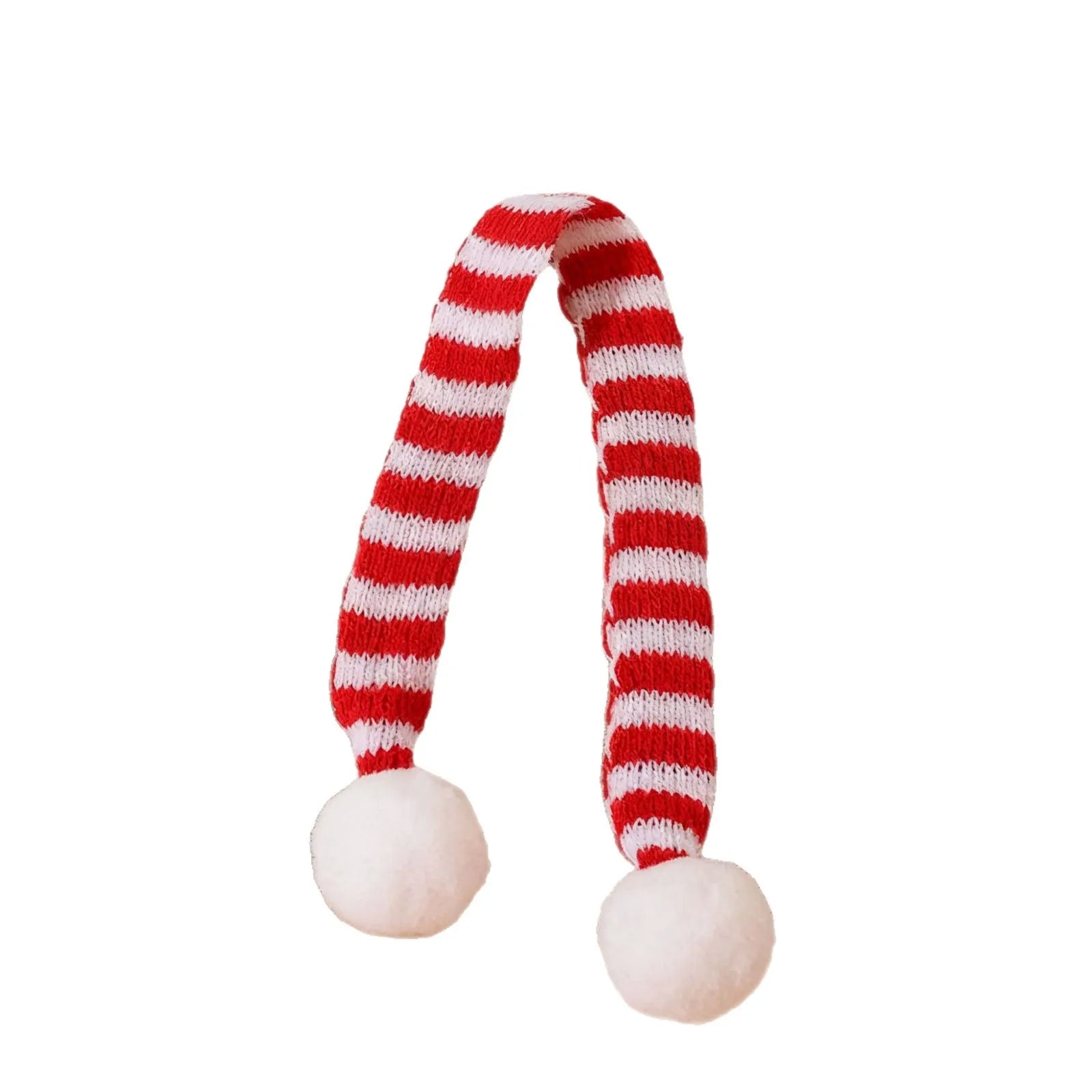 Christmas Knit Cat Scarf with Pom-pom Trim Pet Fashion Accessory Adjustable Kitten Neck Warmer Holiday Photo Prop Wholesale Oasis Select