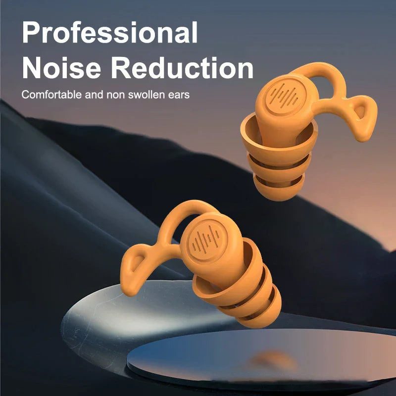 3-Layer Silicone Earplugs – Reusable Noise Blocking for Sleep
