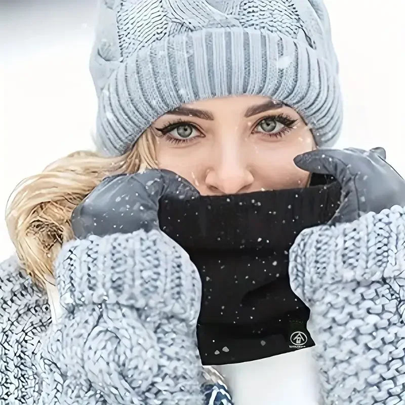 Warm Knitted Scarf Thickened Plush Windproof Winter Neck Gaiter Cold Weather Outdoor Sport Ski Running Men Women Tube Scarf Oasis Select