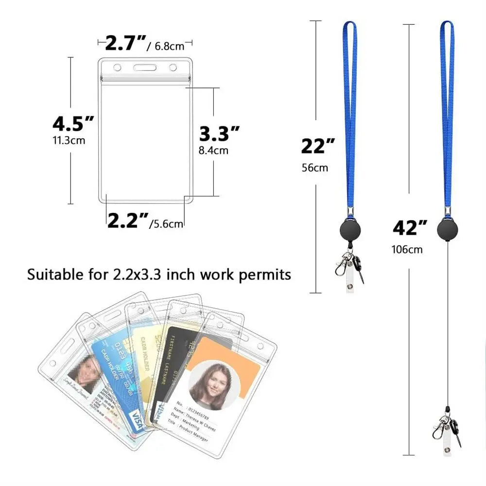 Neck Strap Key Chain Lanyard Card Holder Badge Reel Phone Key Ring ID Name Card Nurse Retractable Badge Holder Office Supplies Oasis Select