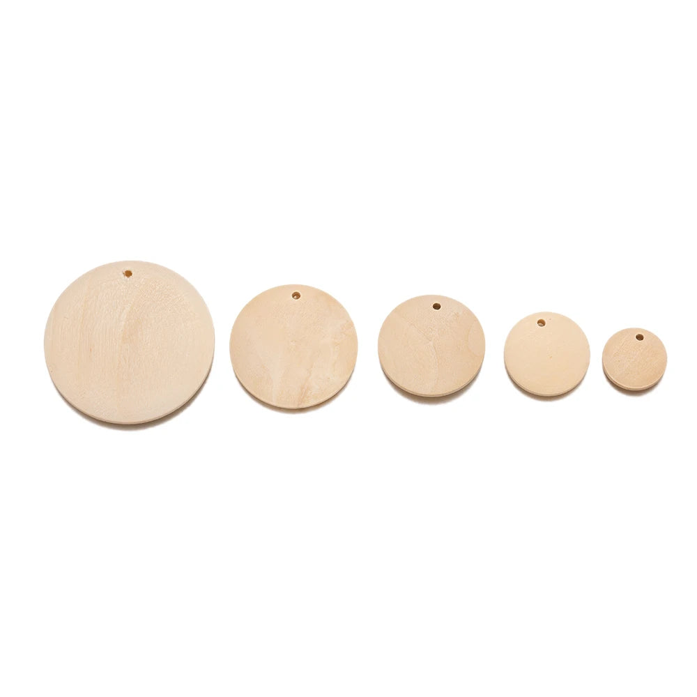 20pcs Round Blank Wooden Pendants Base For DIY Handmade Earrings Necklaces Jewelry Making Supplies Accessories Decorative Charms Oasis Select 1 45mm