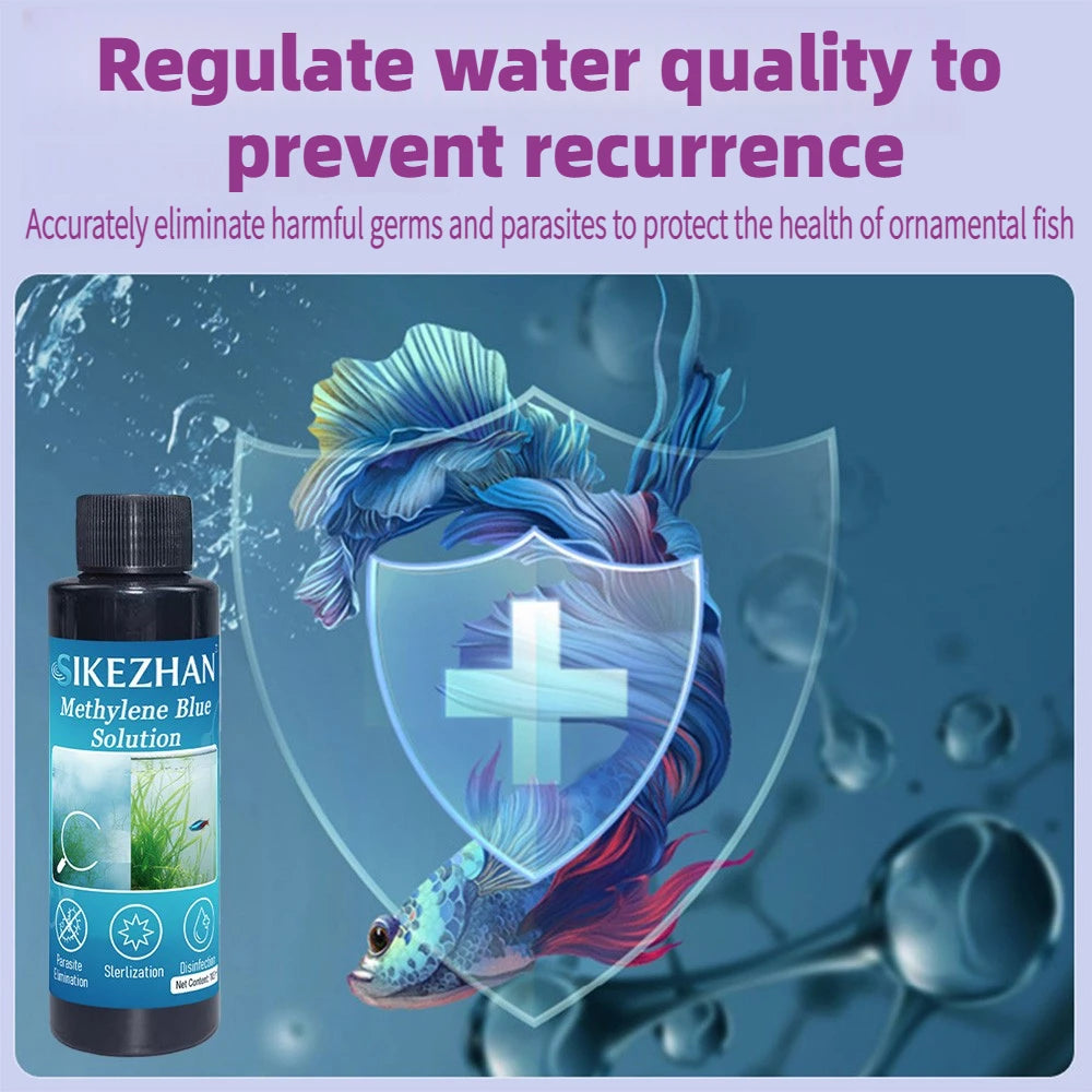 101ml Methylene Blue Aquarium Fish Treatment White Spot Ich Cure Fungal Disease Medicine For Koi Goldfish Betta Tank Care Liquid Oasis Select