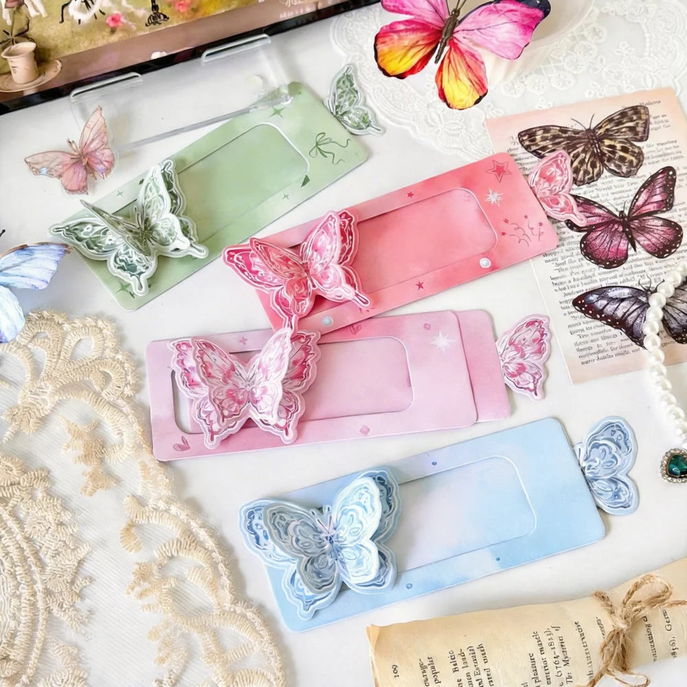 3D Butterfly Greeting Card Pull-Tab Surprise Letter with Envelope Birthday Card for Her Kawaii Cartoon Stationery Gift Bestie Oasis Select