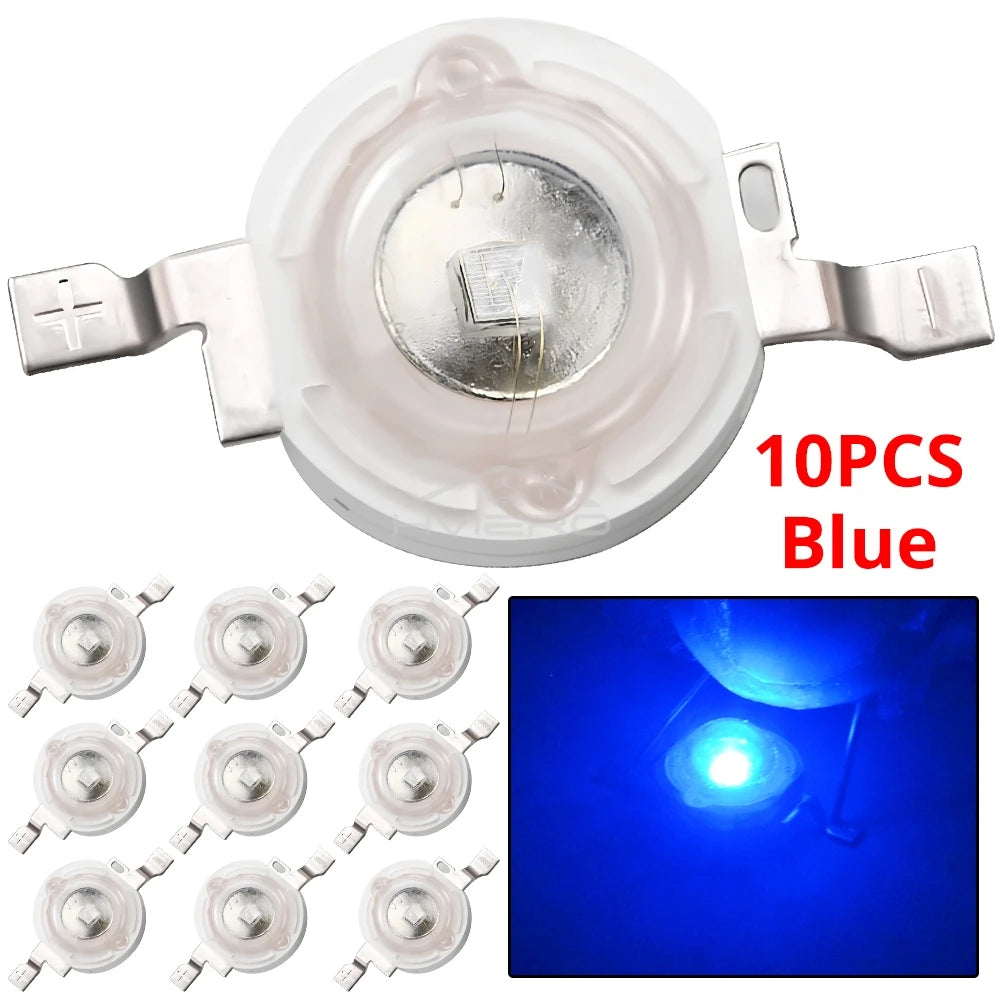10PCS High Power LED Chip 1W 3W Multi-Color DIY Emitter Beads