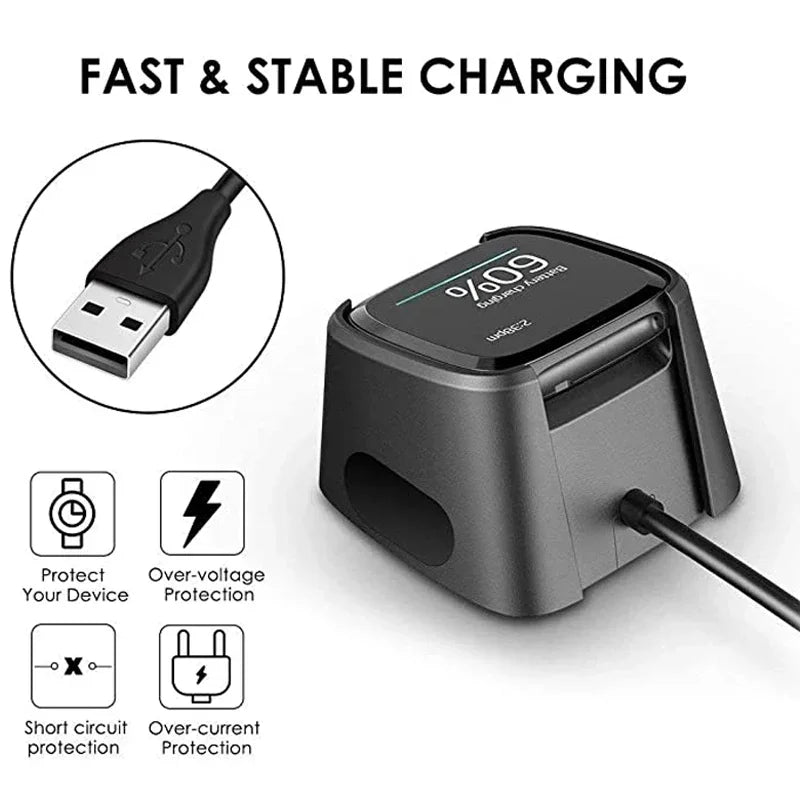 USB Charger Dock for Fitbit Versa 1, Versa 2 & Versa Lite Smartwatch Charger Dock Oasis Select