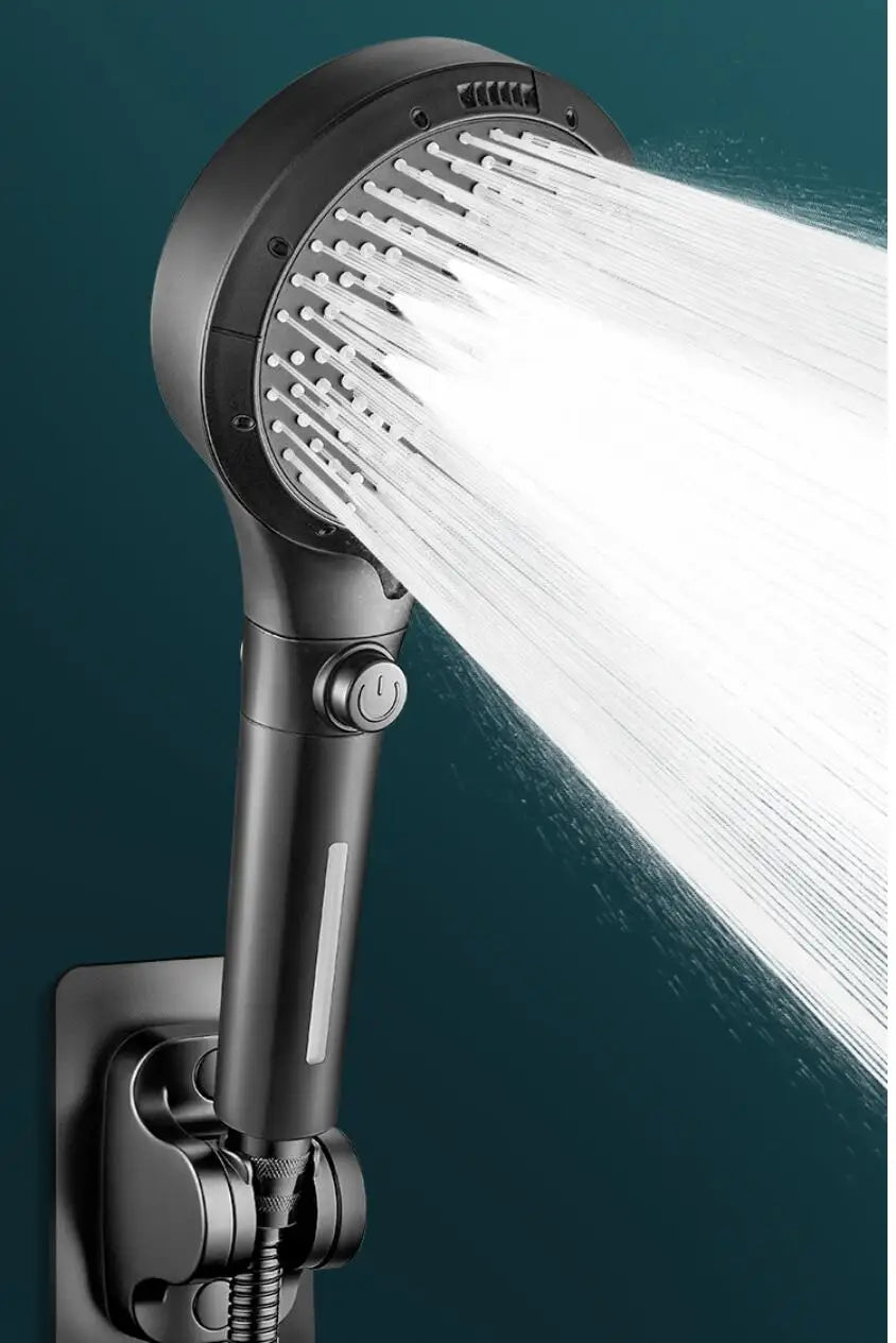 New 6 Modes Shower Head High Pressure Shower One-Key Stop Water Massage Shower Head With Filter Element Bathroom Set Accessories Oasis Select