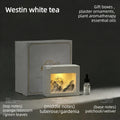 USB Aroma Diffuser Snow Mountain Stone Essential Oil Diffuser Aromatherapy Gift Box with 3 Color LED Light Home Fragrance Oasis Select gray white tea Gift box packaging