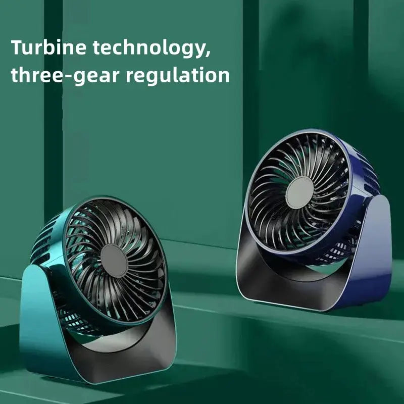 2000mAh Rechargeable Portable Desktop Fan – 360° 3-Speed
