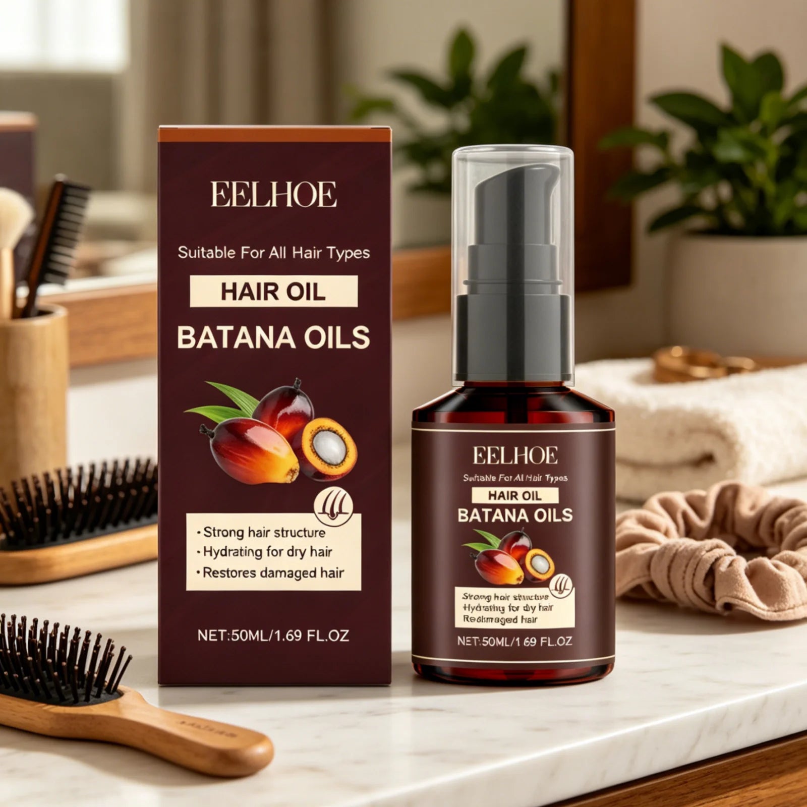 EELHOE Batana Hair Oil – Anti-Frizz Deep Nourishing Repair Hair Treatment Oil Oasis Select