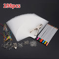 Heat Shrink Plastic Sheets Set Shrinky Art Film Paper Sheet Kit DIY Keychain Ornaments Creative Craft Embellishment Scrapbooking Oasis Select 198Pcs