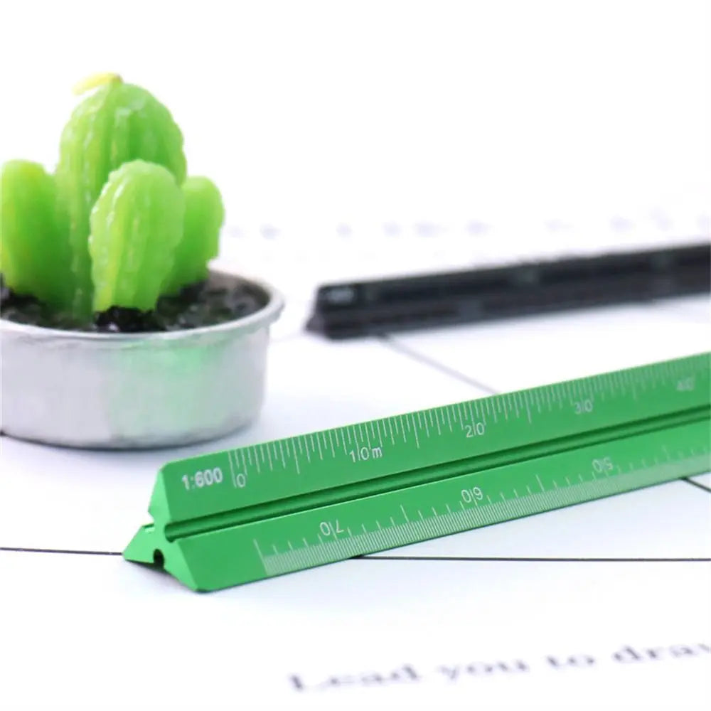 High Quality Colorful 15cm 30cm Aluminum Triangular Scale Ruler 1:20 - 1:600 Alloy Metal Scale Regua Desenho H0003 Oasis Select