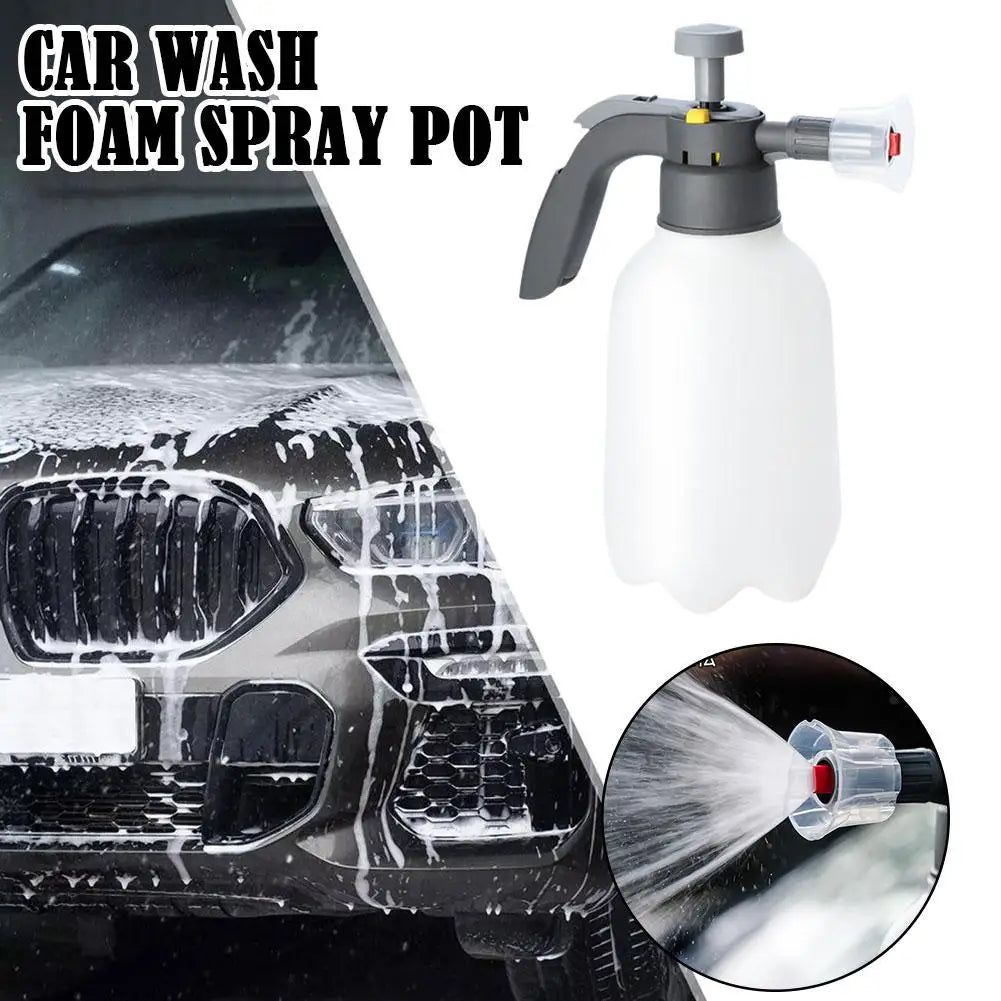 2L Hand Pump Foam Sprayer Hand Pneumatic Foam Cannon Snow Foam Car Wash Spray Bottle Car Window Gardening Cleaning Oasis Select