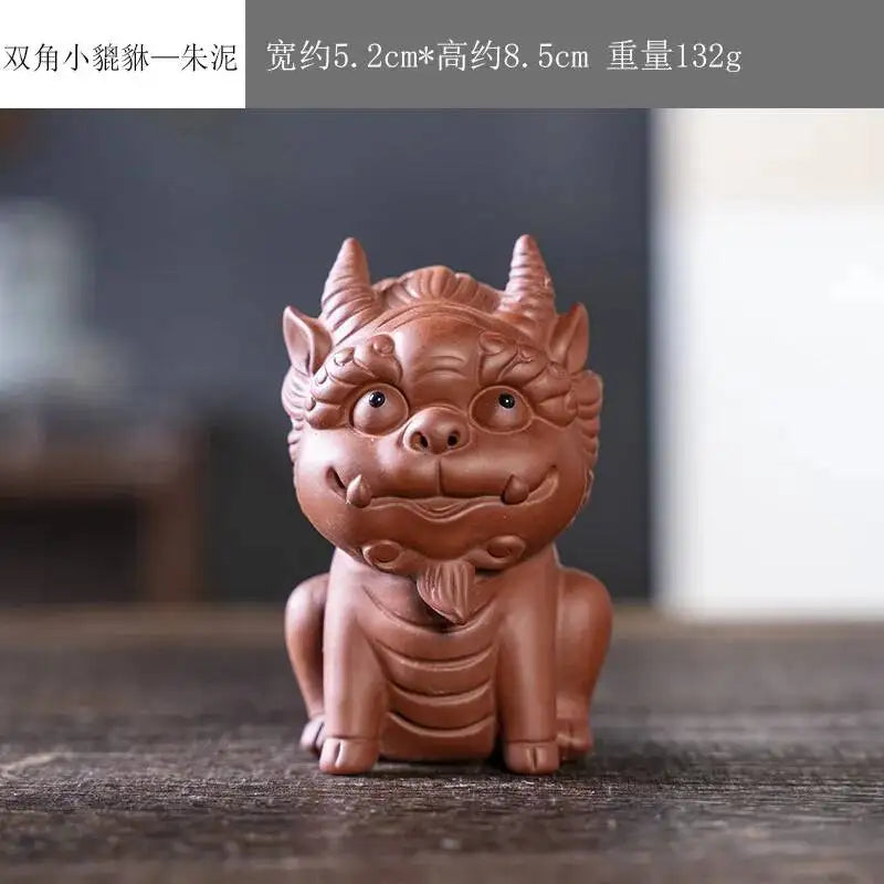 Purple Clay Tea Pet Lucky Pixiu Tea Play Tea pet Accessories Mini Ornament Oasis Select Small Pixiu - Zhuni