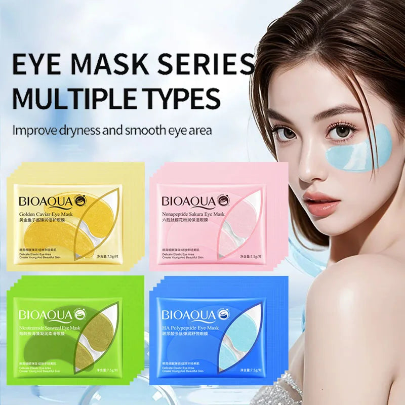 BIOAQUA Golden Caviar Eye Mask – 10 Pairs Hydrating Patches Under Eye Patches Oasis Select