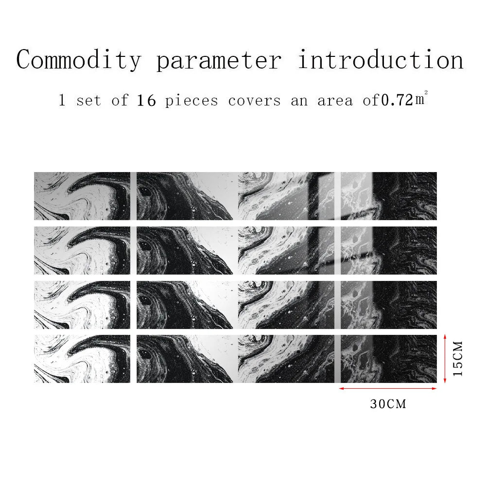 Imitation Marble Grain Tile Paste Thick Cover Crystal Film Decorative Renovation Wall Paste Wallpaper Wall Stickers Oasis Select