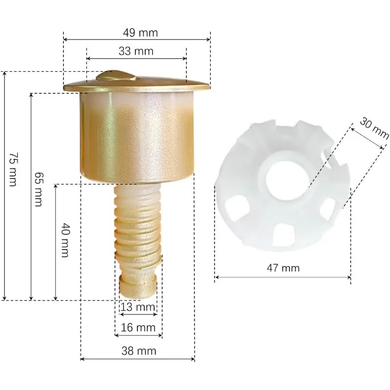 Toilet Flush Button Cistern Flusher Replacement Parts, Toilet Push Button Easy Installation Modern Bathroom Upgrade (Matt Gold) Oasis Select