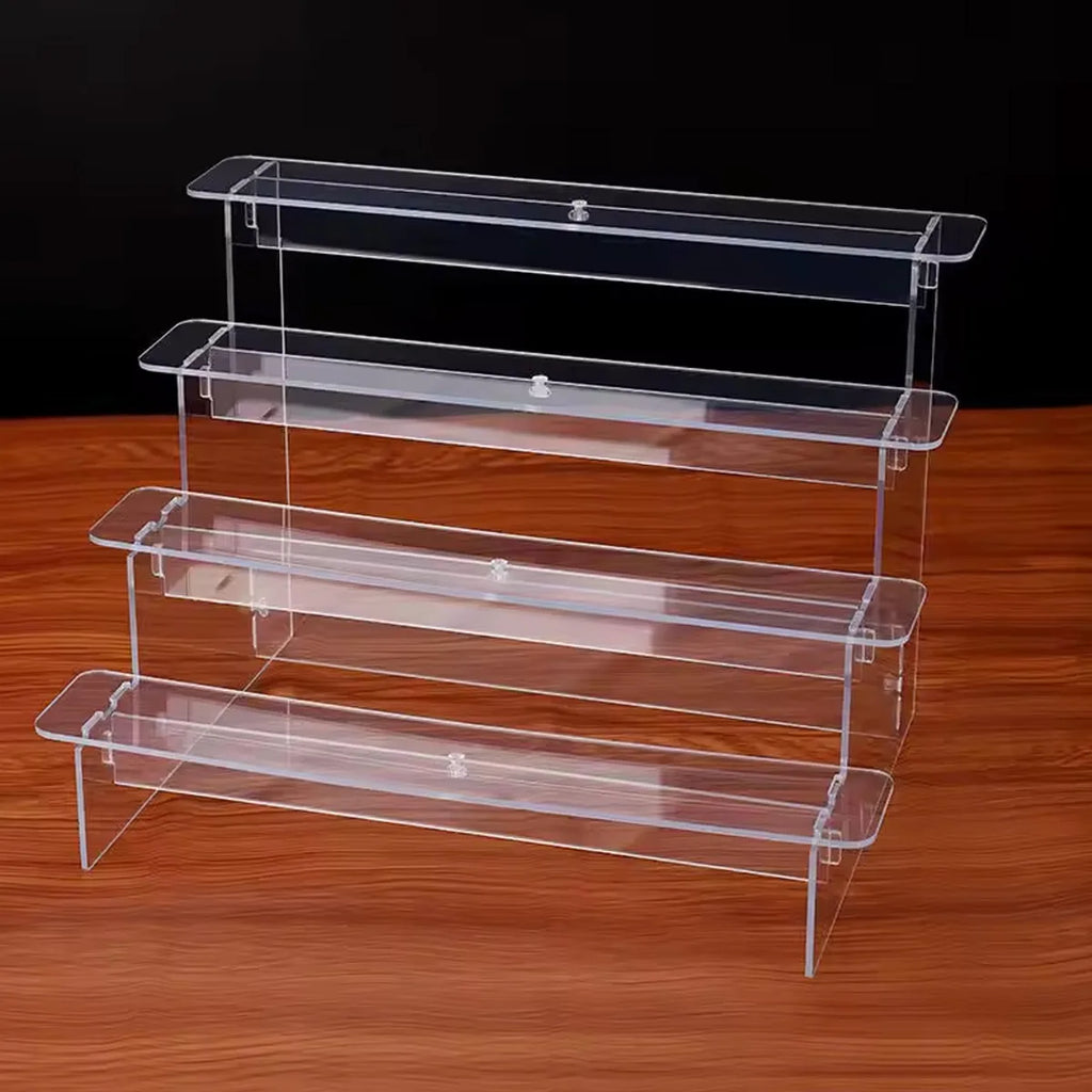 1pc,Transparent acrylic display rack, perfume, doll statue, cosmetics storage rack, ladder display rack Oasis Select