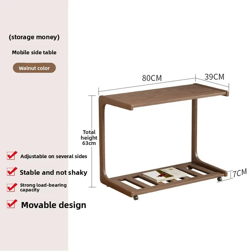 Multi-functional Coffee table removable sofa side small coffee table household living room side table Oasis Select Walnut 80B