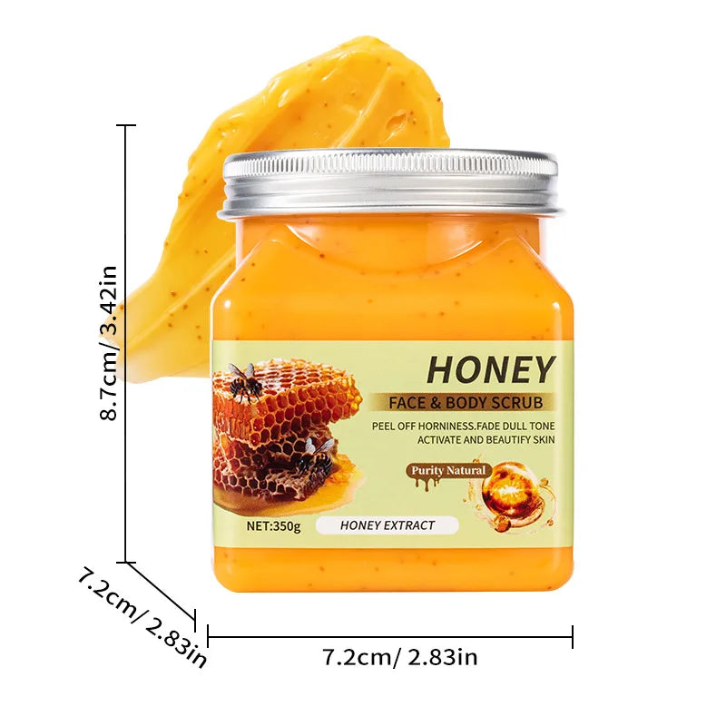 350g Body Exfoliating Scrub for Dead Skin and Keratosis Pilaris, Full-Body Deep Cleansing Coffee Scrub Oasis Select Honey 350g