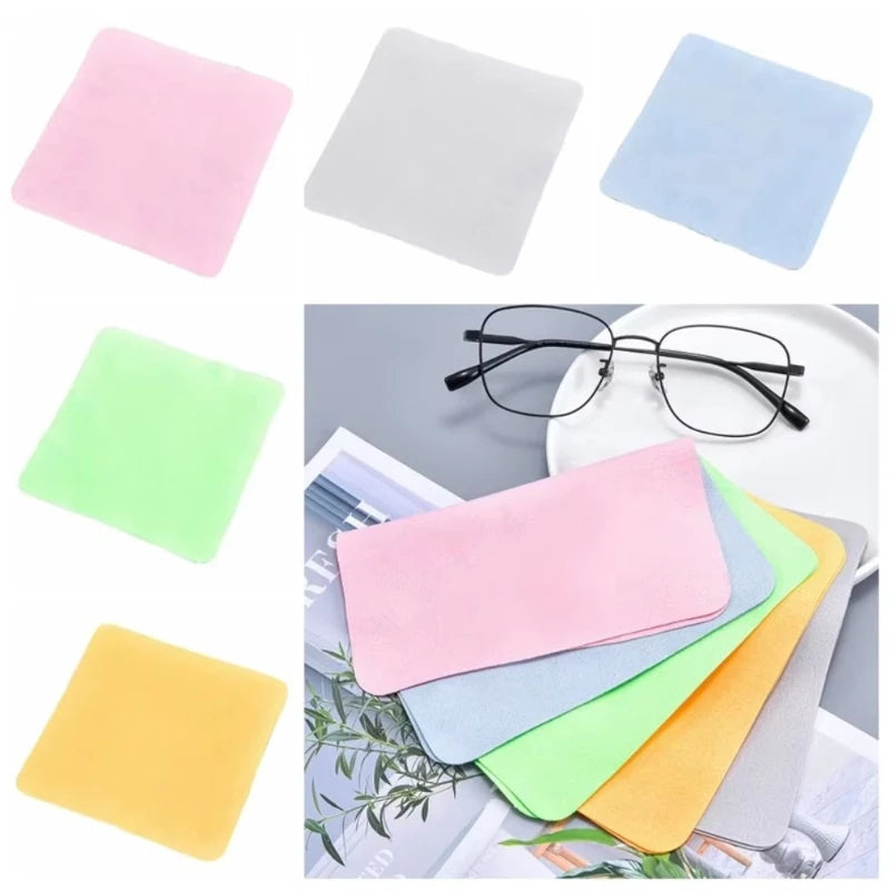 5pcs Suede Glasses Cloth Solid Color Microfiber Glasses Cleaner Cleaning Wipes Lens Phone Screen Microfiber Cleaning Cloth Male Oasis Select