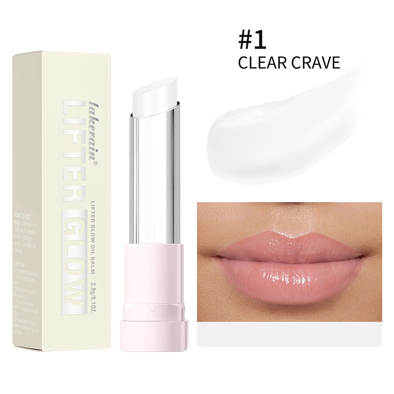 Lip Balm Lifter Glaze Oil Balm with Hyaluronic Acid and Hydrating Oil Blend with 24HRs of Smooth Moisturizing Shine Pink Makeup Oasis Select 1CLEAR CRAVE