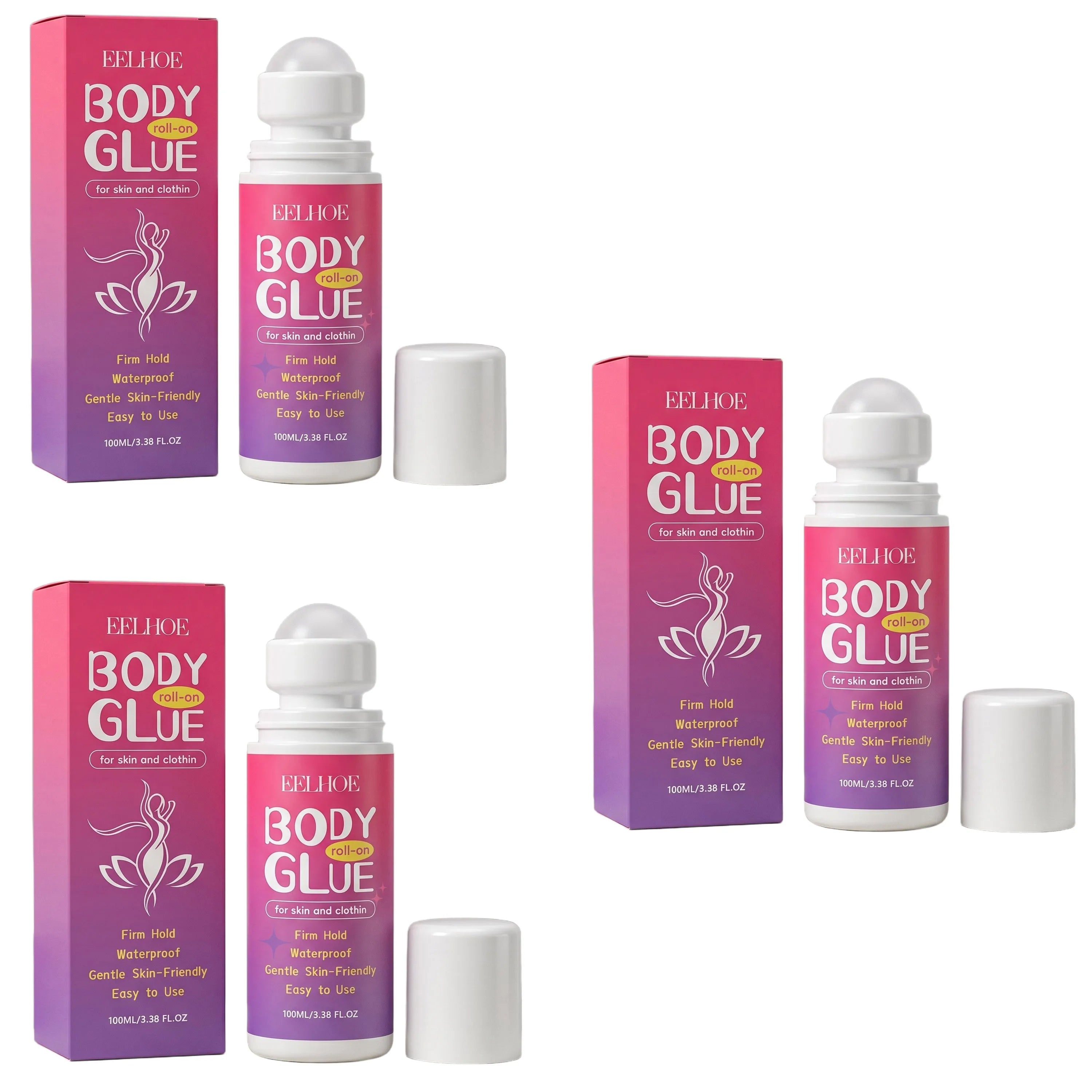 Roller Ball Body Glue – Moisturizing & Non-Sticky | 100ml Body Adhesive Cream Oasis Select 3pcs