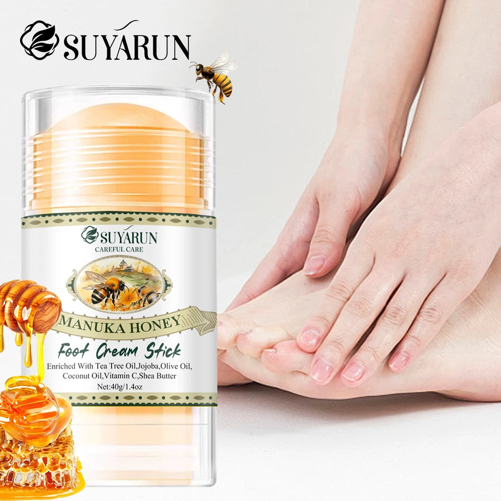 SUYARUN Natural Honey Face Foot Cream Stick for Dry Cracked Heels-Portable Foot Care Treatment for Rough Skin. Oasis Select