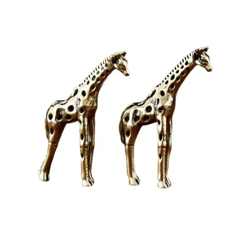 Vintage Brass Giraffe Ornament Office Desk Desktop Decoration Tea Pet Miniature Statue Home Decor Oasis Select