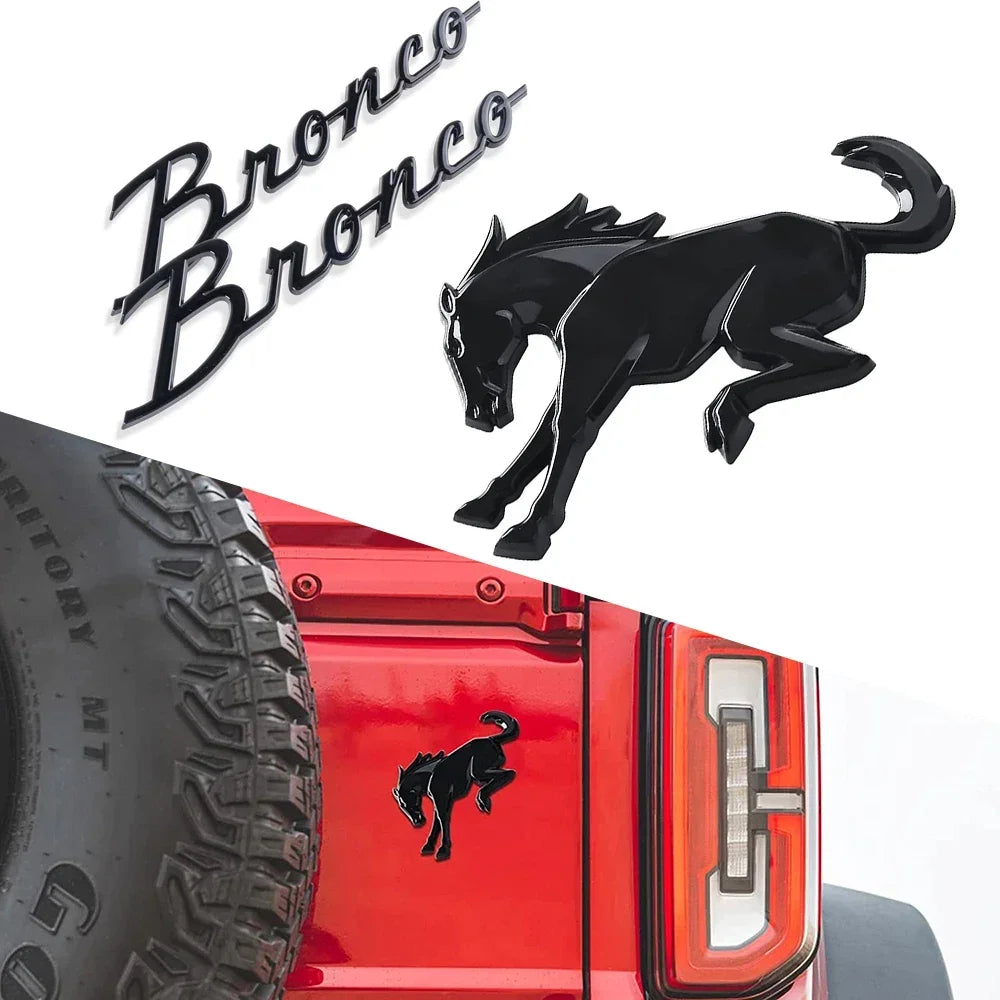 3D Decals Emblems for Bronco Fender Sticker Tail Label Letters Badge for Ford Bronco 2021 2022 2023 Bronco Sport Accessories Oasis Select Gloss Black