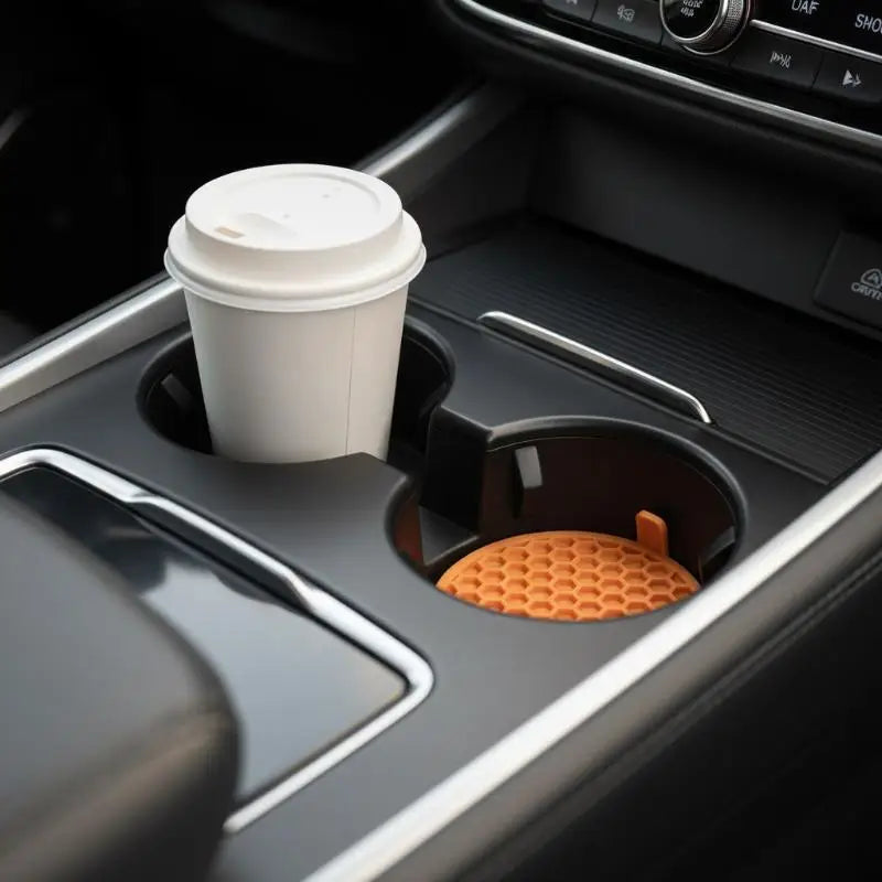 2Pcs Silicone Car Coasters - Non-Slip Heat-Resistant Design For Car Durable Eco-Friendly Spill-Proof Fits Most Cup Holders Oasis Select