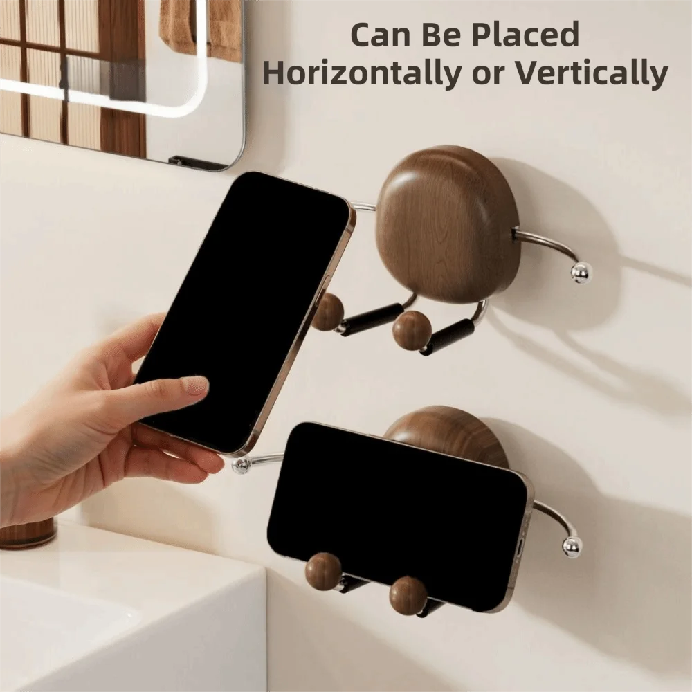 Traceless Wall Hook Rustic Wooden Suction Cup Hook Rack with 4 Stainless Steel Hooks Wall Mounted Organizer Hanger for Entryway Oasis Select