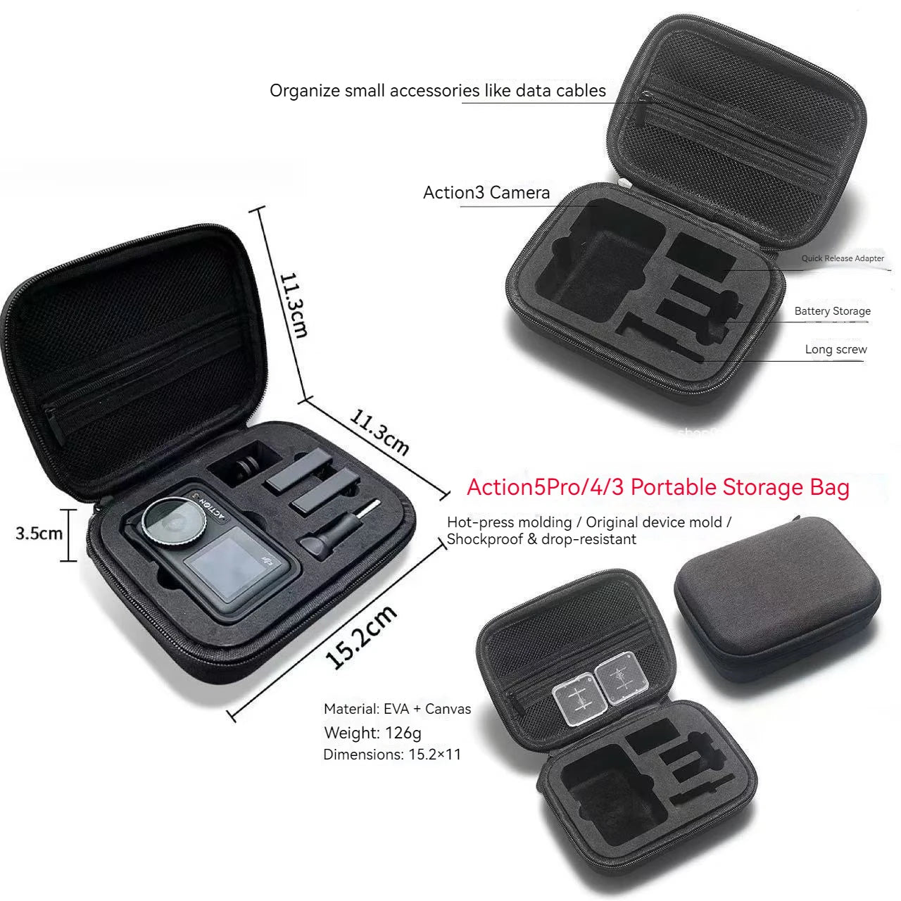 DJI Osmo Action 6/5 Pro/4/3 Carrying Case – Large Capacity Bag