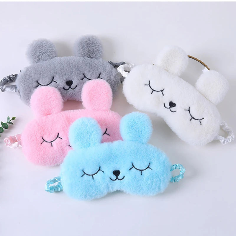 Cartoon Rabbit Plush Sleep Mask – Light Blocking Eye Cover Plush Sleep Mask Oasis Select