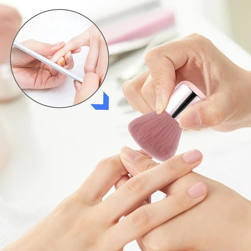 Round Nail Dust Brush Large-sized Remove Nail Dust Brushes Acrylic UV Gel Polish Powder Cleaning Tool Manicure Accessories Oasis Select