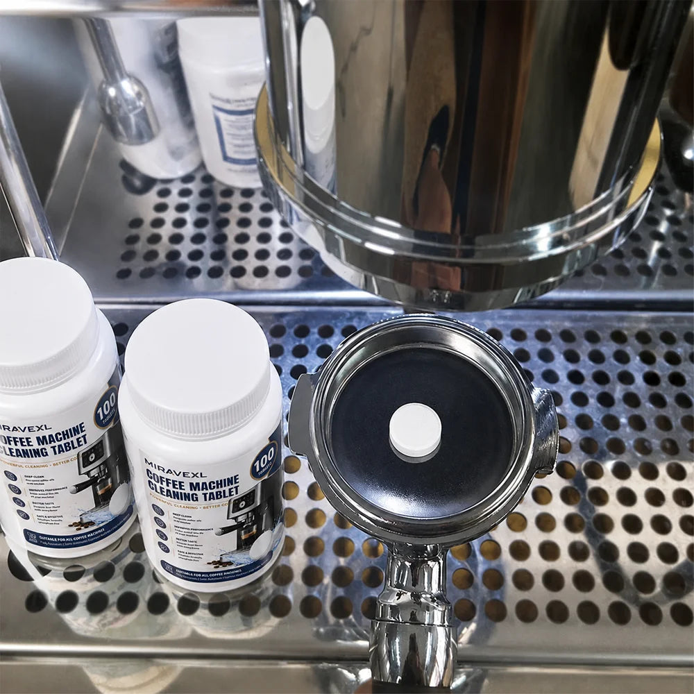 100 MIRAVEXL Coffee Machine Cleaning Tablets for Espresso & Drip Machines Deep Clean, Improve Taste, Fully Automatic, Safe Oasis Select